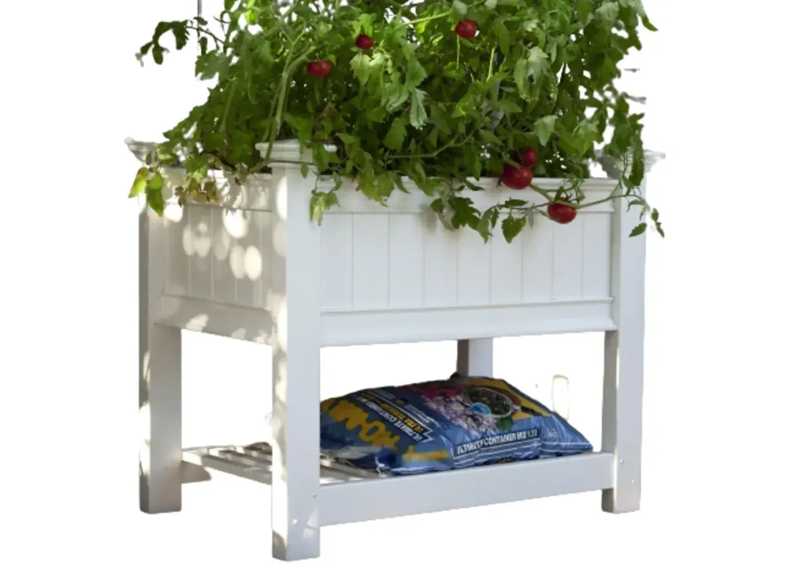 QuikFurn Elevated Planter Raised Grow Bed in White Vinyl