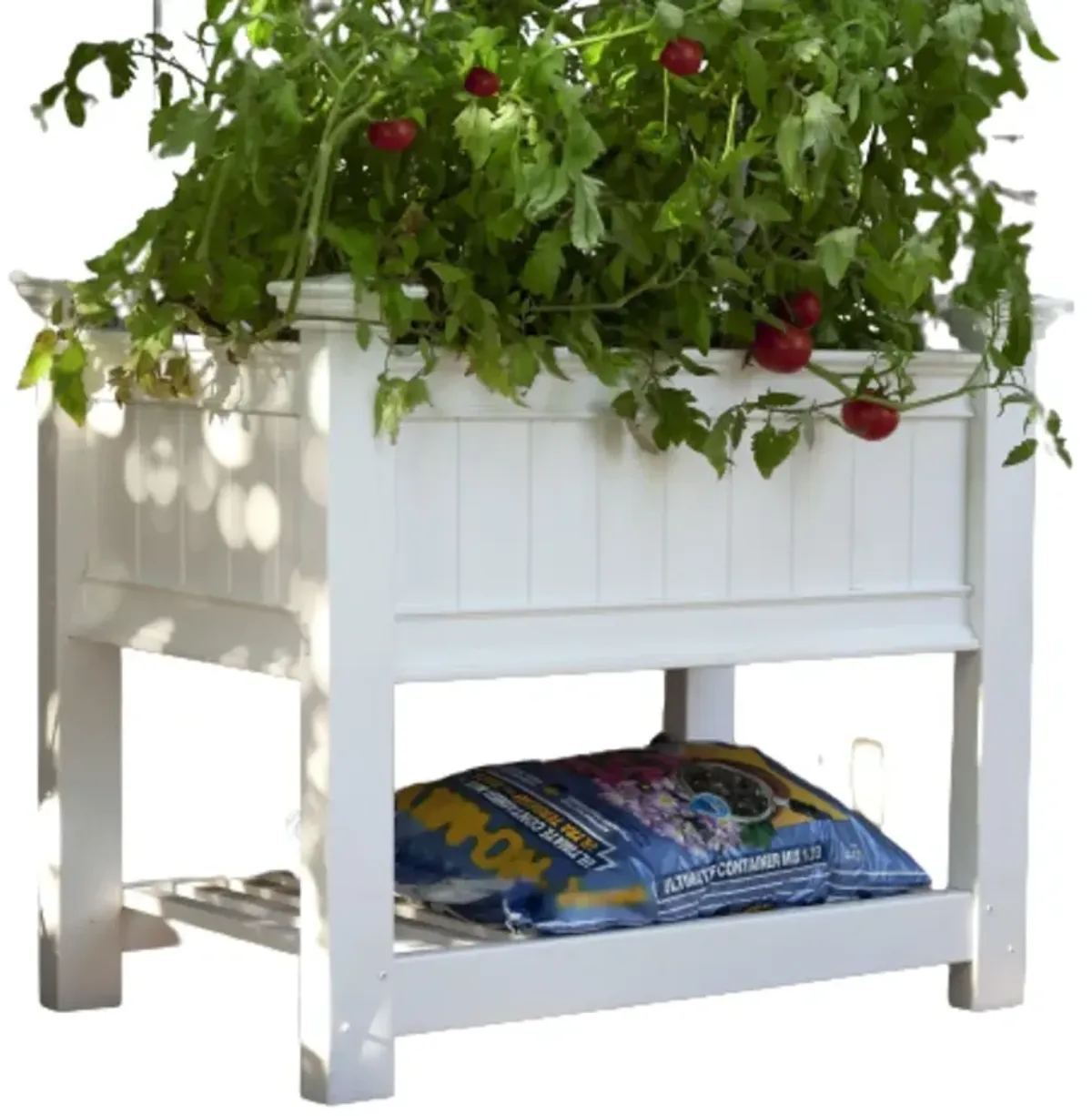 QuikFurn Elevated Planter Raised Grow Bed in White Vinyl