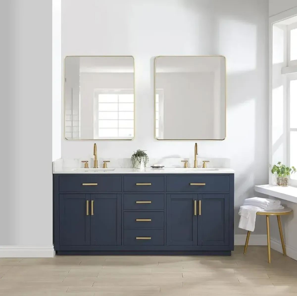 Altair 72 Double Bathroom Vanity in Royal Blue without Mirror