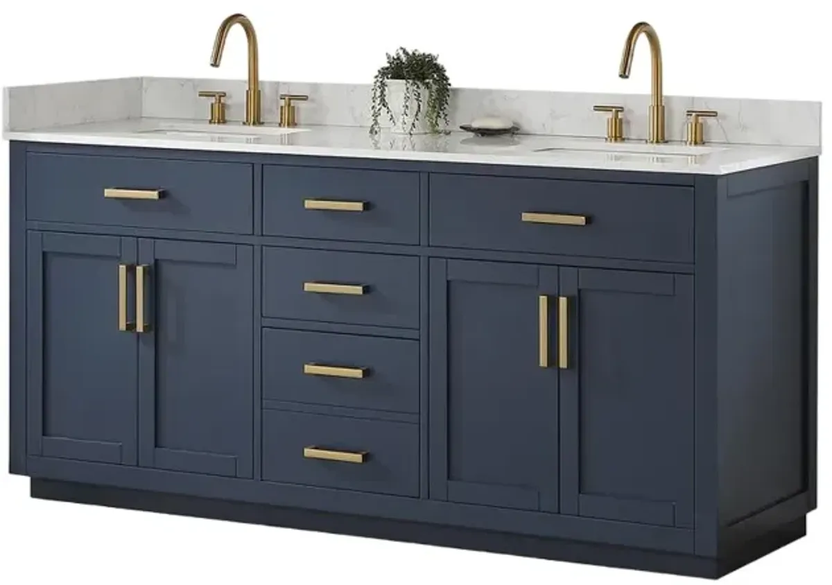 Altair 72 Double Bathroom Vanity in Royal Blue without Mirror