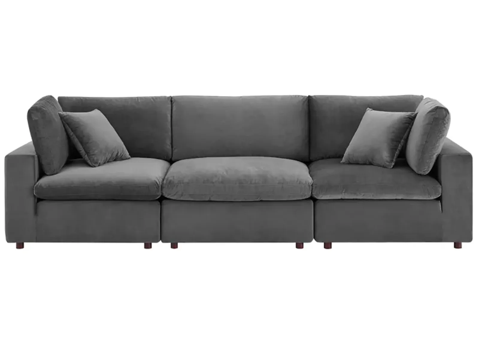 Commix Down Filled Overstuffed Performance Velvet 3-Seater Sofa