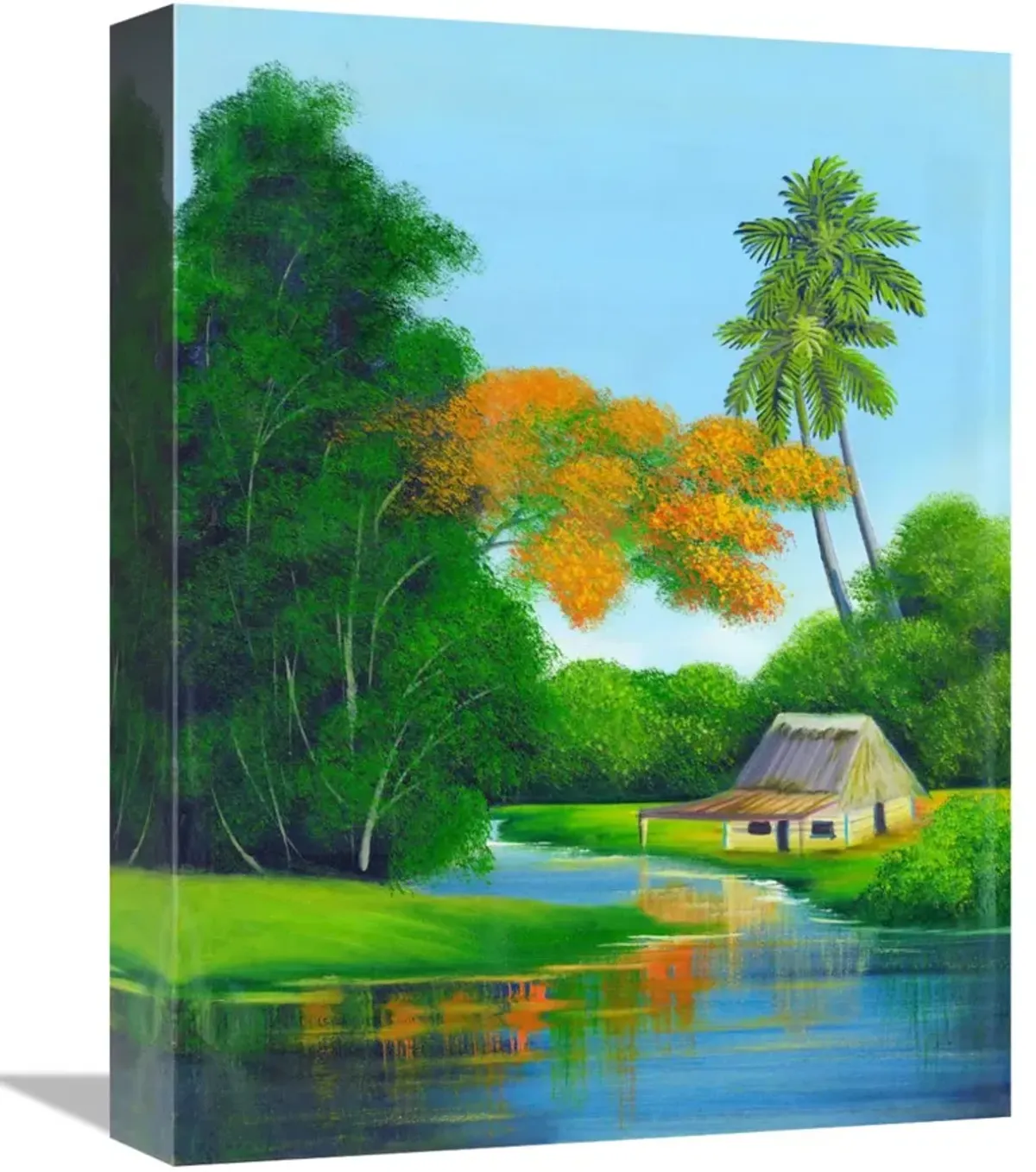 Duck Pond-Canvas Art-12x16