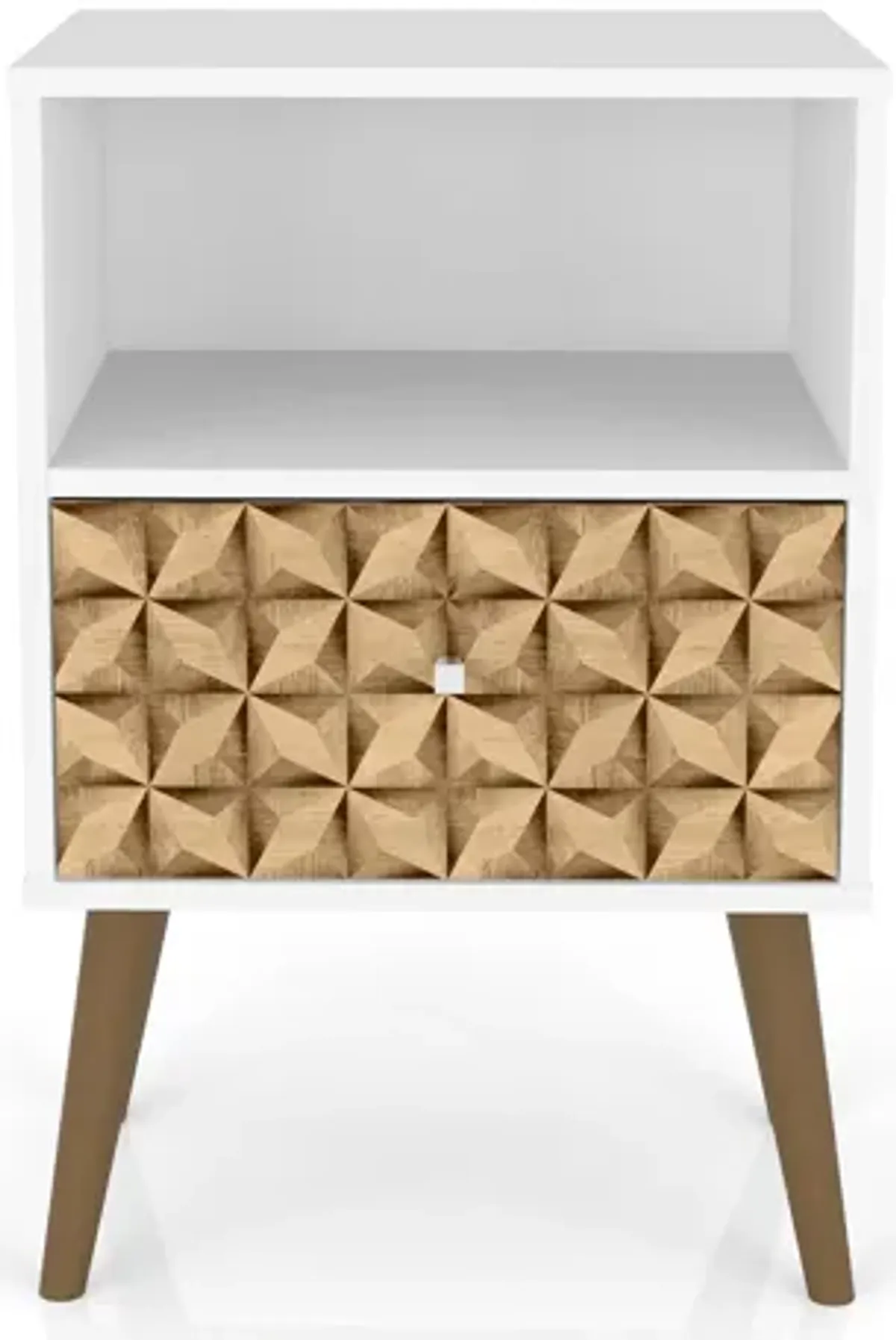 Liberty 1.0 Nightstand in White and Brown Pattern