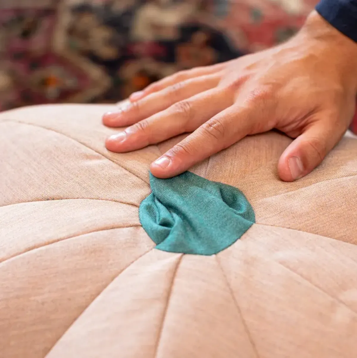 Jaxx Pumpkin Pouf - Luxurious Ottoman for Fall & Halloween Décor - Indoor/Outdoor Sunbrella Petal