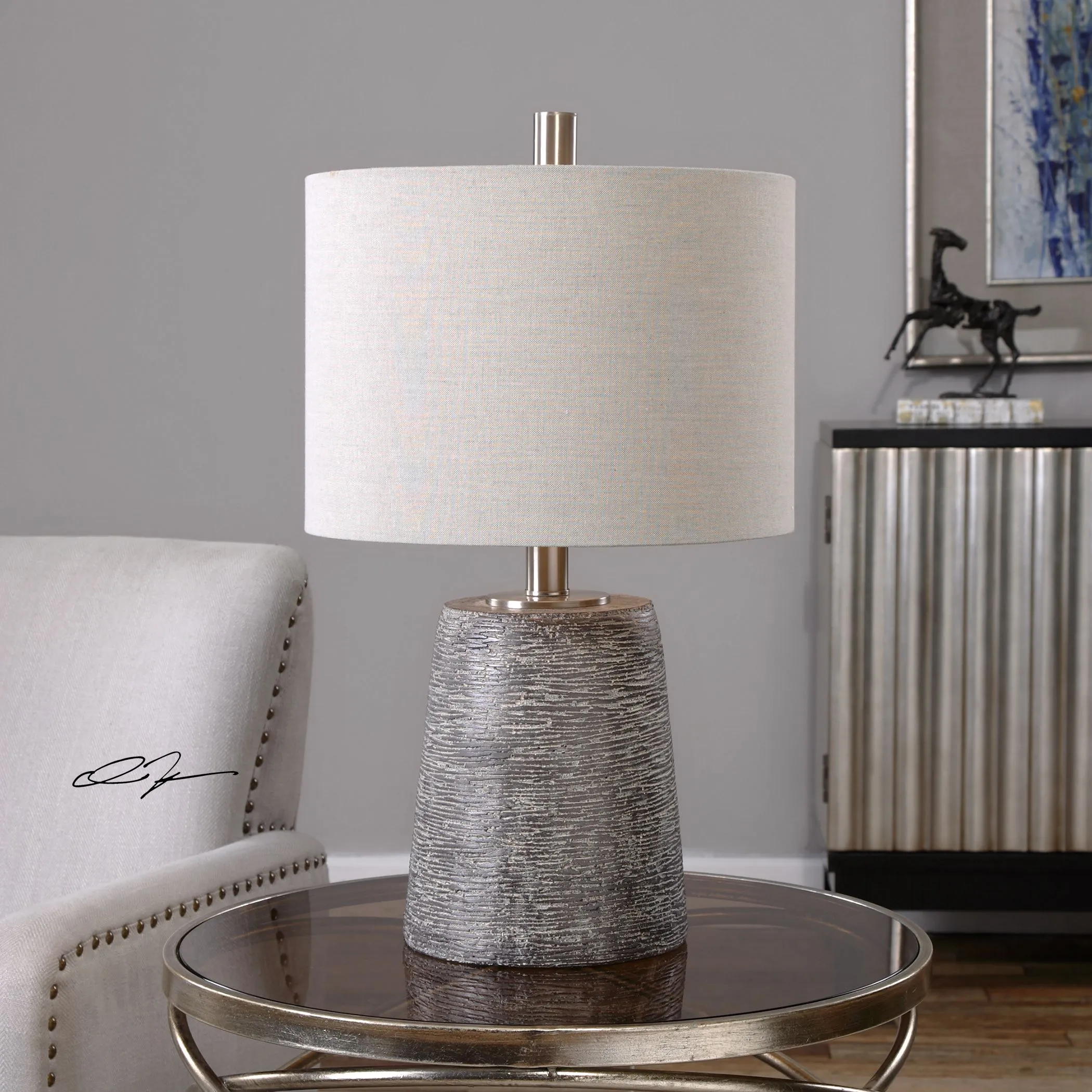 Uttermost Duron Bronze Ceramic Lamp