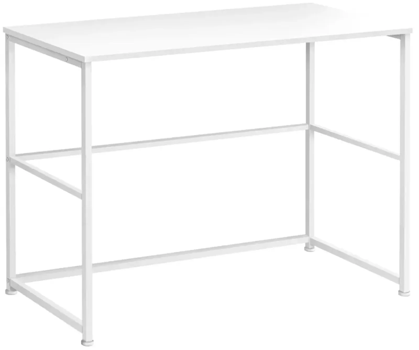 Monarch Specialties I 7775 Computer Desk, Home Office, Laptop, Left, Right Set-up, Storage Drawers, 40"L, Work, Metal, Laminate, White, Contemporary, Modern