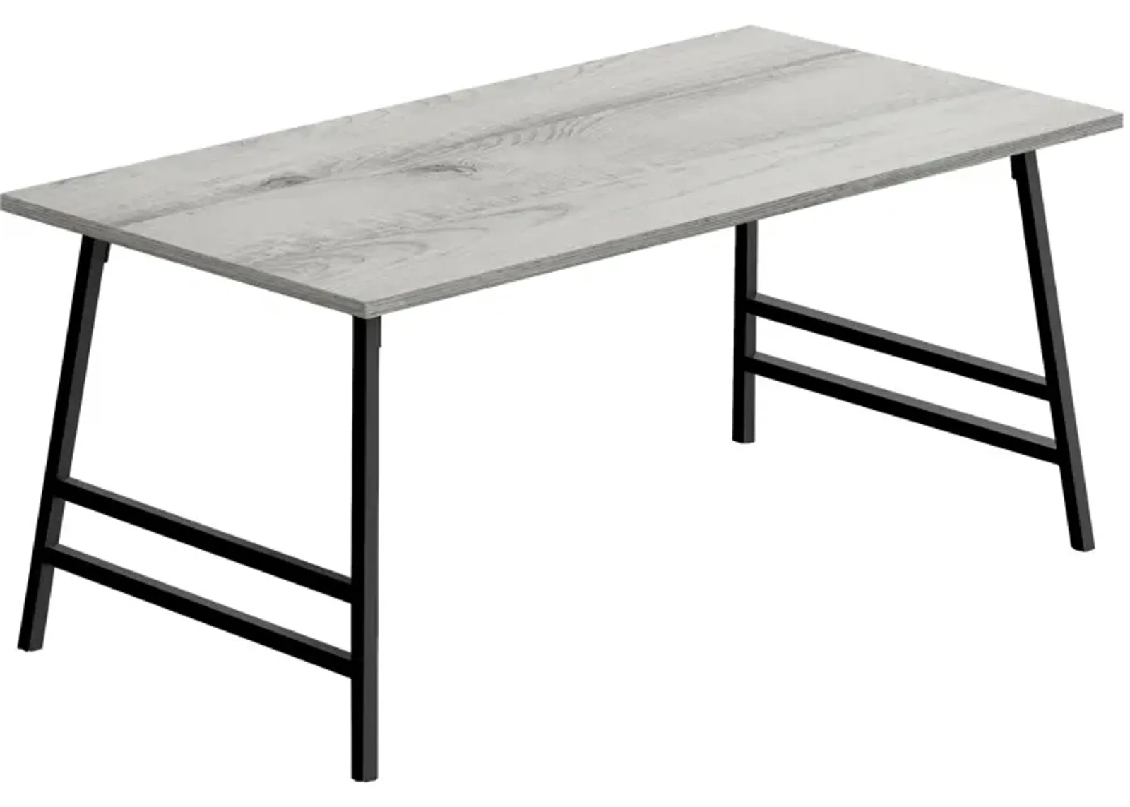 Monarch Specialties I 3791 Coffee Table, Accent, Cocktail, Rectangular, Living Room, 40"L, Metal, Laminate, Grey, Black, Contemporary, Modern