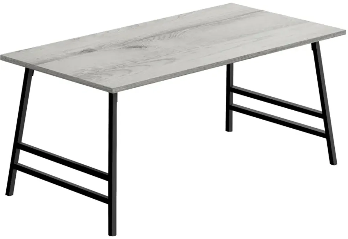 Monarch Specialties I 3791 Coffee Table, Accent, Cocktail, Rectangular, Living Room, 40"L, Metal, Laminate, Grey, Black, Contemporary, Modern