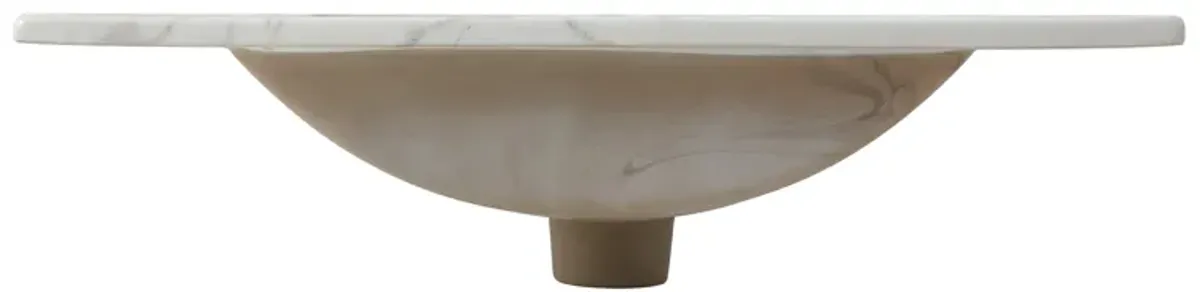 Ancillary 3-Hole Classic Contemporary Rectangular Ceramic Single Sink Basin Vanity Top