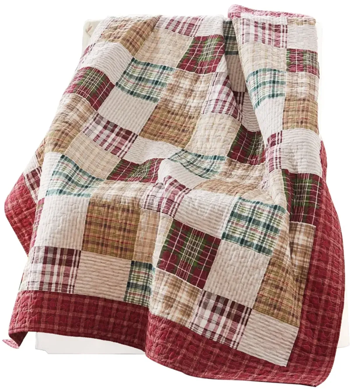 Evi 50 x 60 Inch Quilted Patchwork Throw Blanket, Soft Multicolor Cotton - Benzara