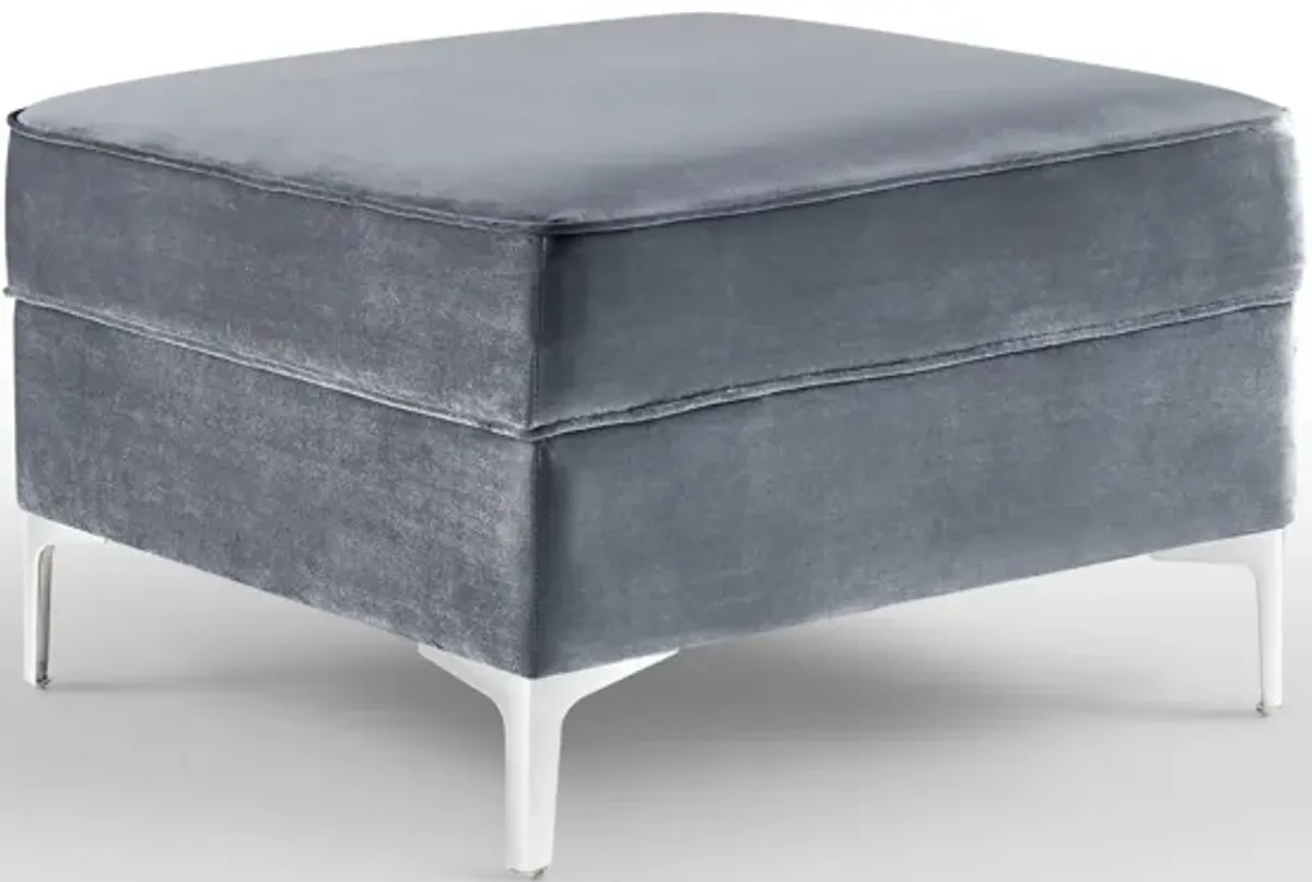 Inspired Home Clarinda Velvet Storage Ottoman