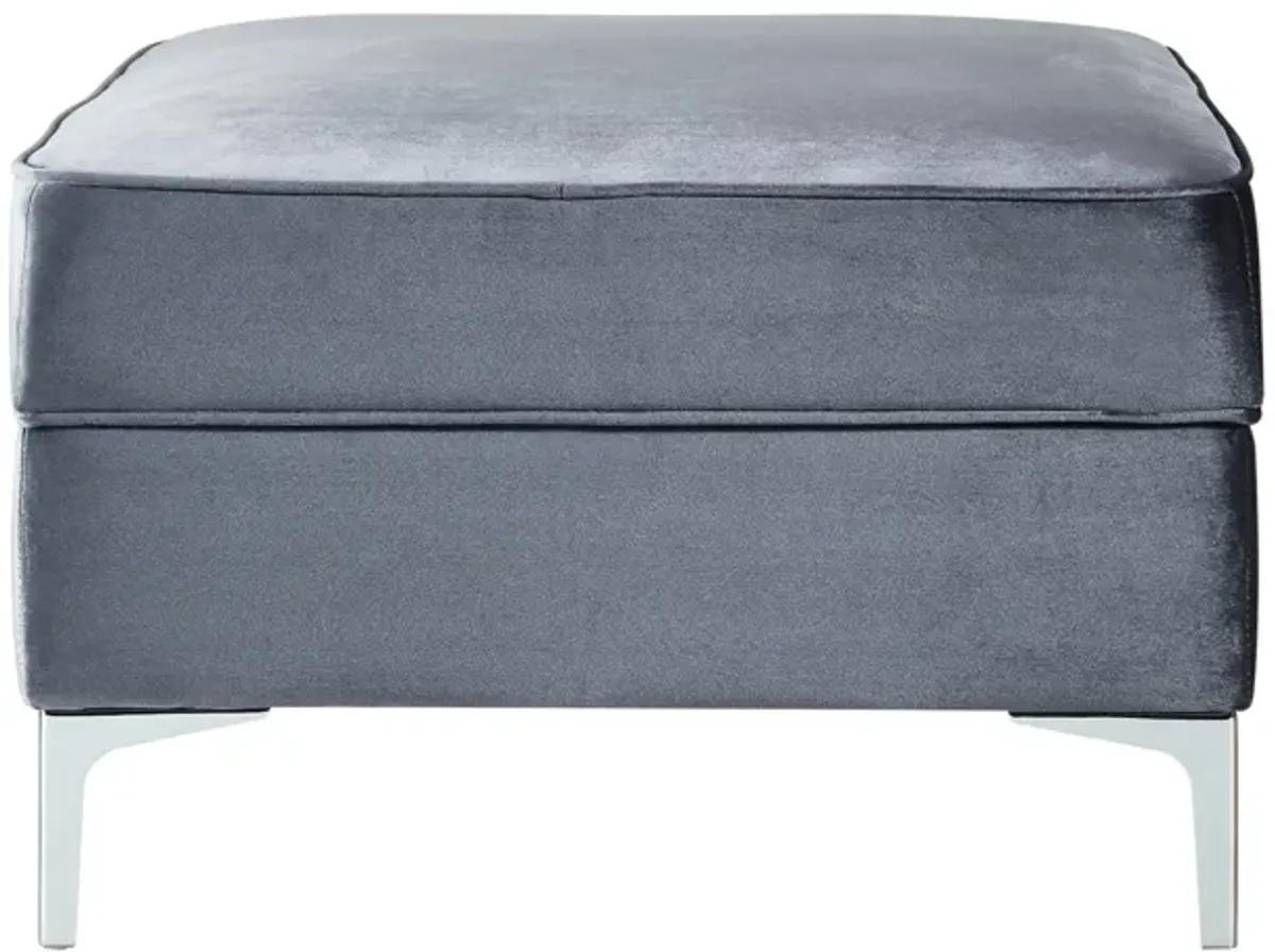 Inspired Home Clarinda Velvet Storage Ottoman