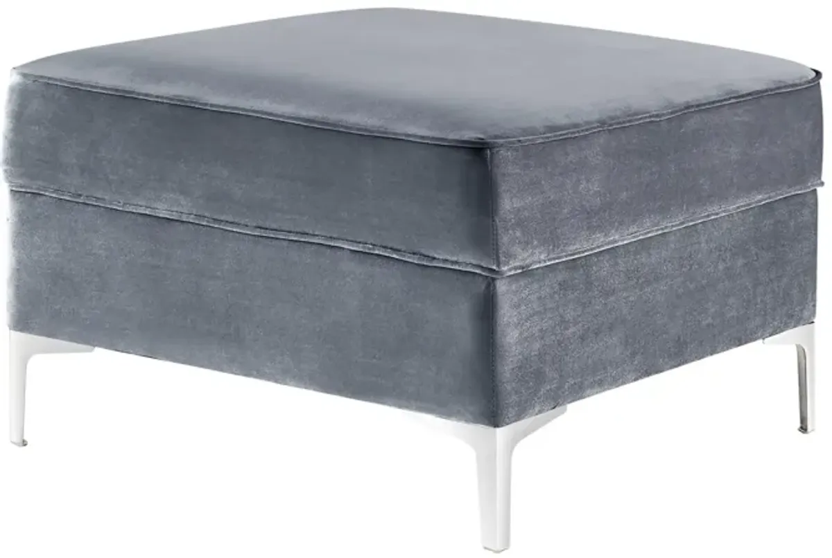 Inspired Home Clarinda Velvet Storage Ottoman