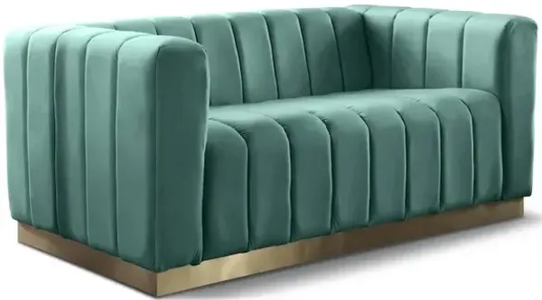 Meridian Furniture Marlon Mint Velvet Loveseat