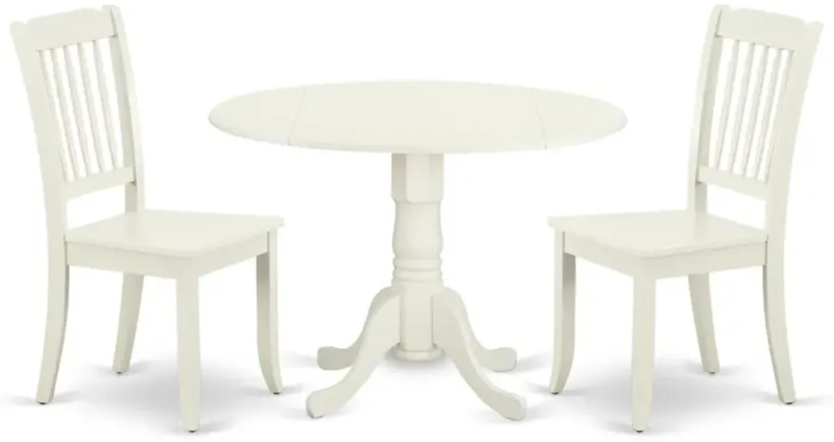 Dining Room Set Linen White, DLDA3-LWH-W