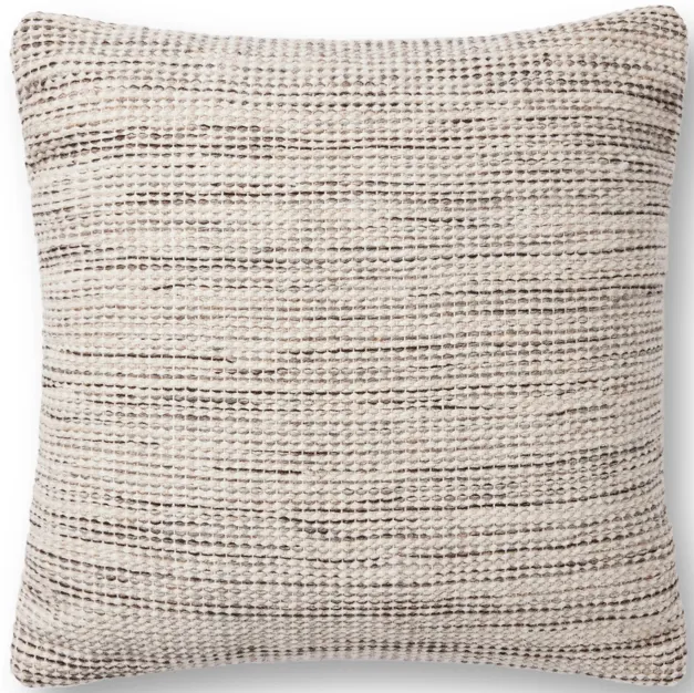 Morro PAL0018 Natural/Grey 22''x22'' Polyester Pillow by Amber Lewis x Loloi