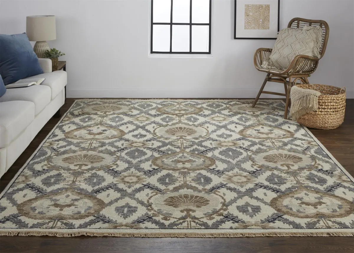 Beall 6712F Ivory/Gray/Taupe 2'6" x 8' Rug