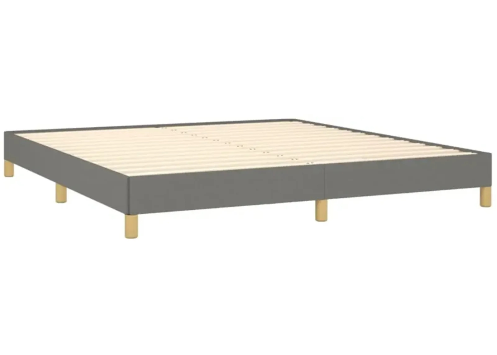 vidaXL California King Bed Frame - Dark Gray Fabric, Durable and Breathable Material, Sturdy Legs, Plywood Slats for Mattress Support