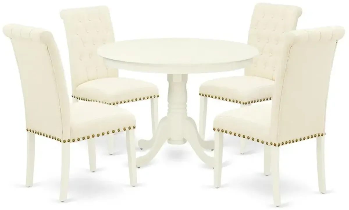 Dining Room Set Linen White, HLBR5-LWH-02