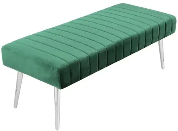 Pangea Home Hilda Bench Velvet Green