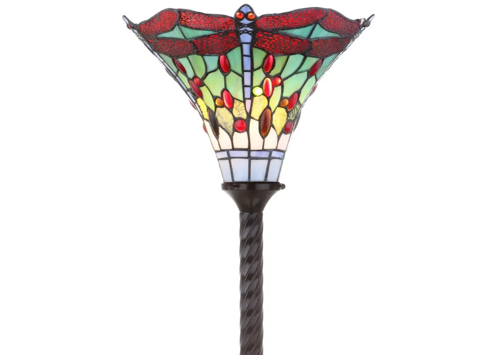 Dragonfly Tiffany Style Torchiere LED Floor Lamp