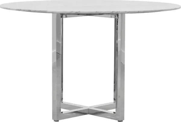 Amalfi 48 inch Round Carrara Marble Top Counter Table