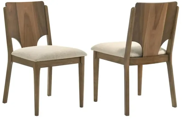 Crestmore Dining Chair Upholstered Seat Walnut (Set of 2)