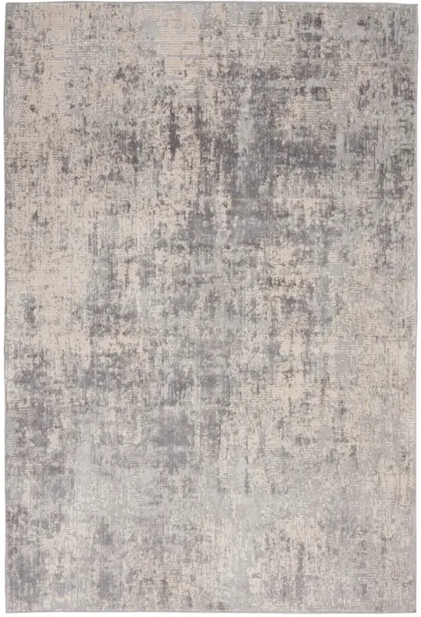 Rustic Textures RUS01 Ivory/Silver 6' x 9' Rug