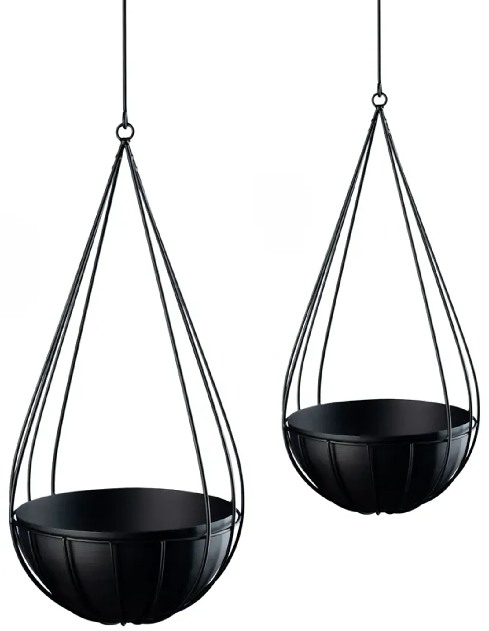 Raindrop Planters-set of 2 (small + large)-matte black