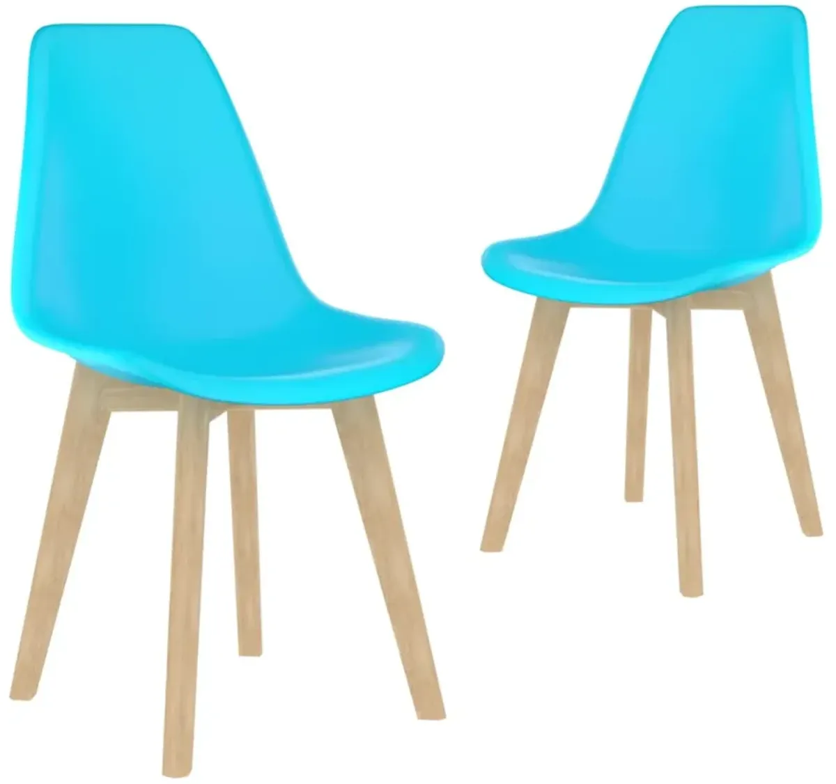 vidaXL Dining Chairs 2 pcs Blue Plastic