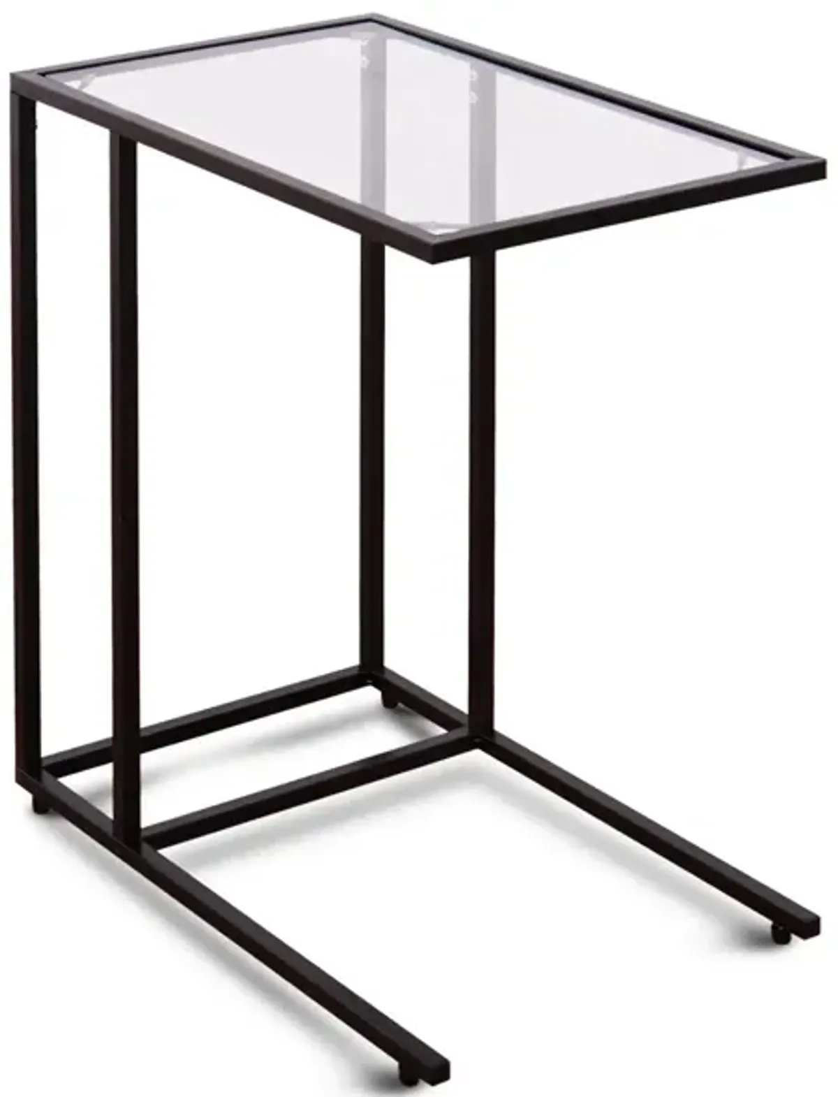 Sofa End Table Coffee Side Table with Glass Top