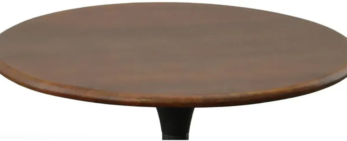 Carolina Living Alden Wood Top 30 Round Dining Table - Elm/Black