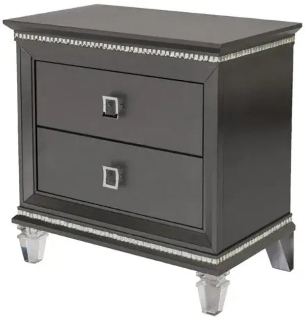 Best Quality Furniture Nightstand with 2 Drawers and Acrylic Legs