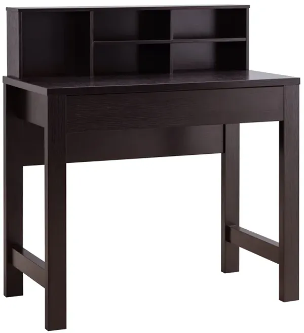 Red Cocoa Home Office Desk with 5 Cubbies Hutch and One Catch All Drawer