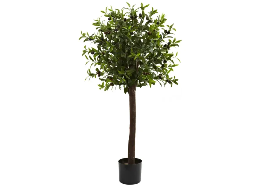 HomPlanti 4 Feet Olive Topiary Silk Tree