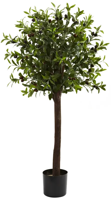 HomPlanti 4 Feet Olive Topiary Silk Tree