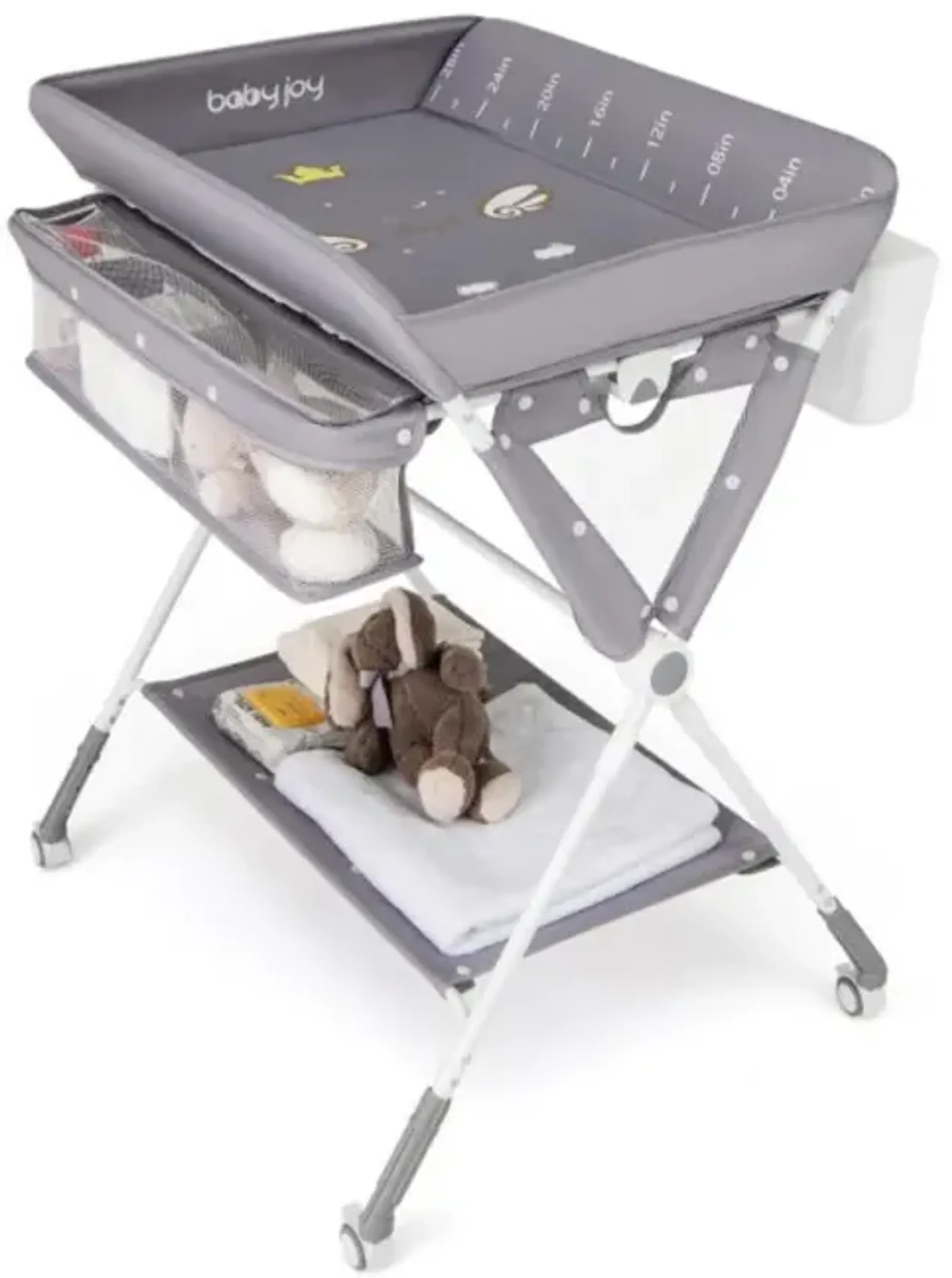 Portable Baby Changing Table with 3-Level Adjustable Height