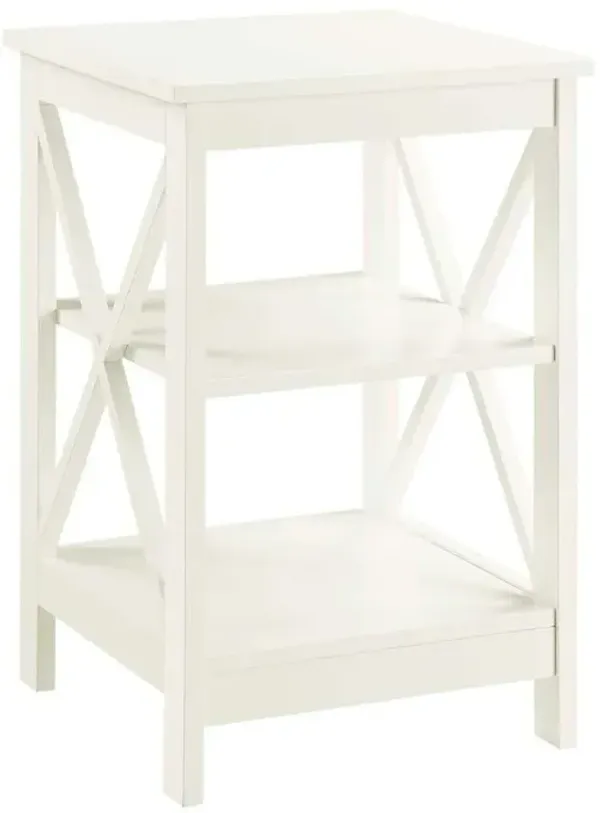Convenience Concepts Oxford End Table with Shelves Ivory