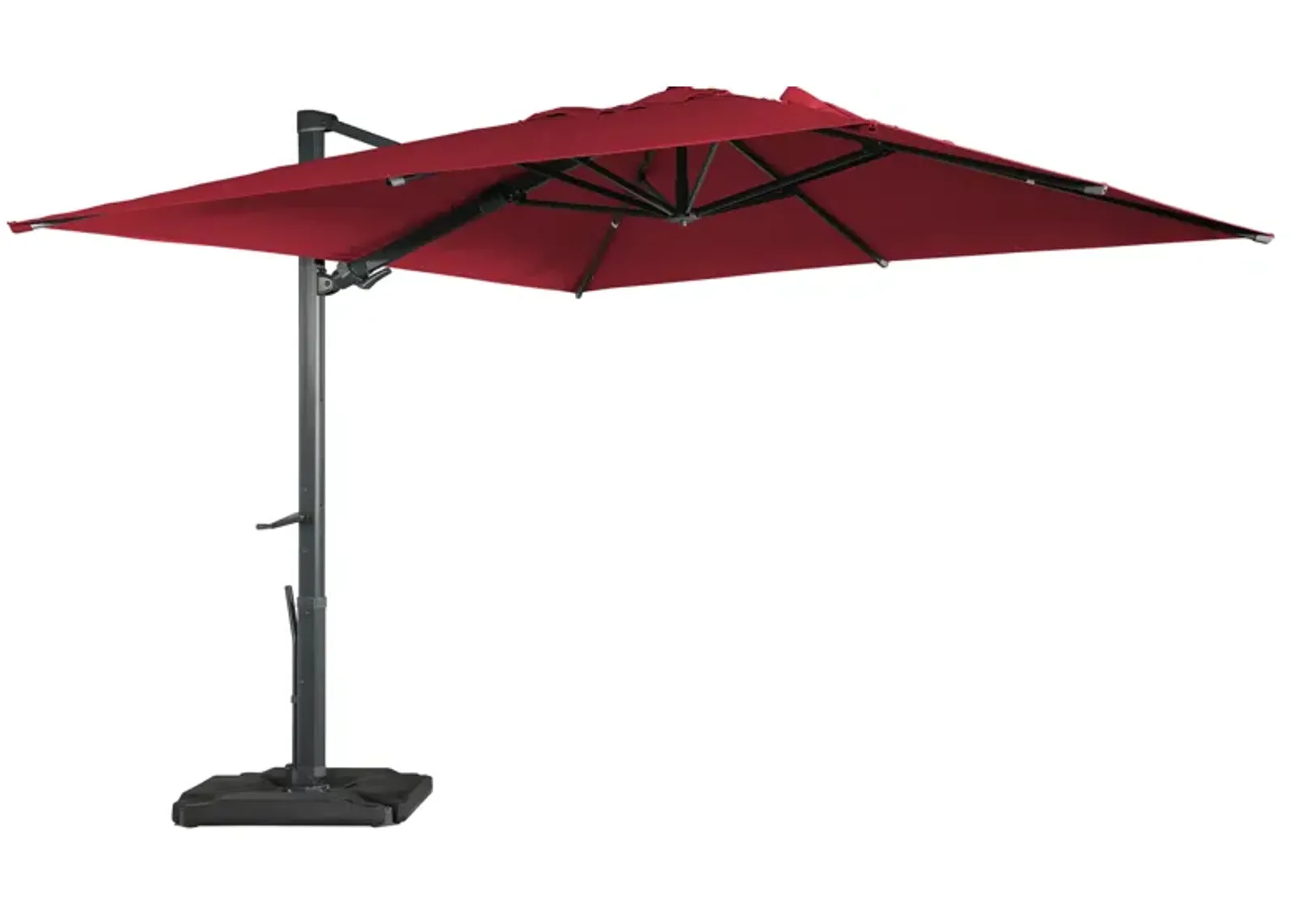 MONDAWE 10ft Square Cantilever Patio Umbrella with Included Base Weight for Outdoor Sun Shade