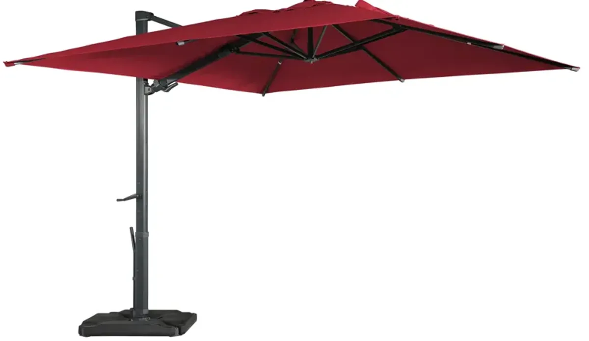 MONDAWE 10ft Square Cantilever Patio Umbrella with Included Base Weight for Outdoor Sun Shade