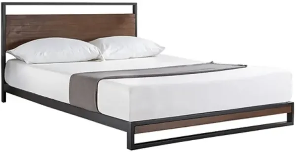 Metal Wood Platform Bed with Headboard – Durable and Sleek Design