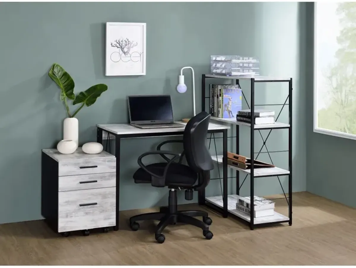 Zaidin Writing Desk, White & Black Finish 92604