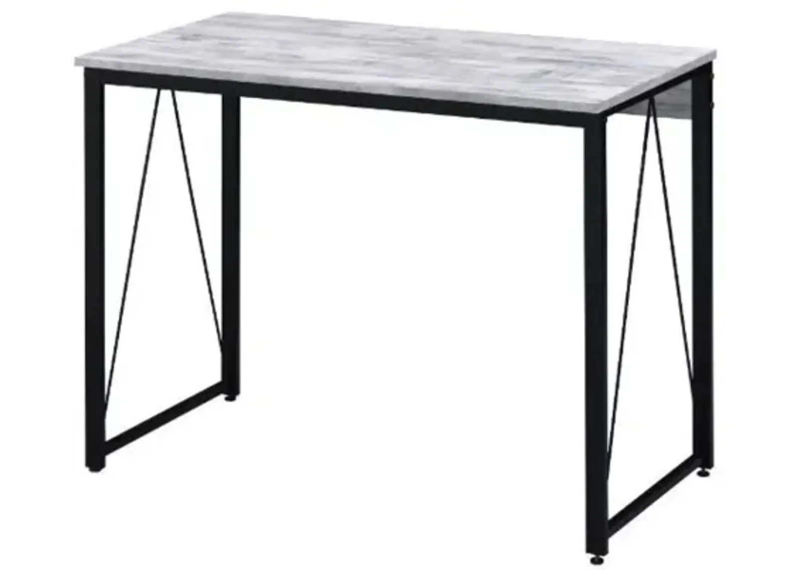 Zaidin Writing Desk, White & Black Finish 92604