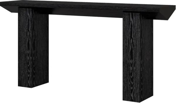 Tribesigns 63-Inch Black Console Table for Entryway, Farmhouse Long Wood Sofa Table Behind Couch for Living Room, Hallway, Entrance, Foyer (Black)