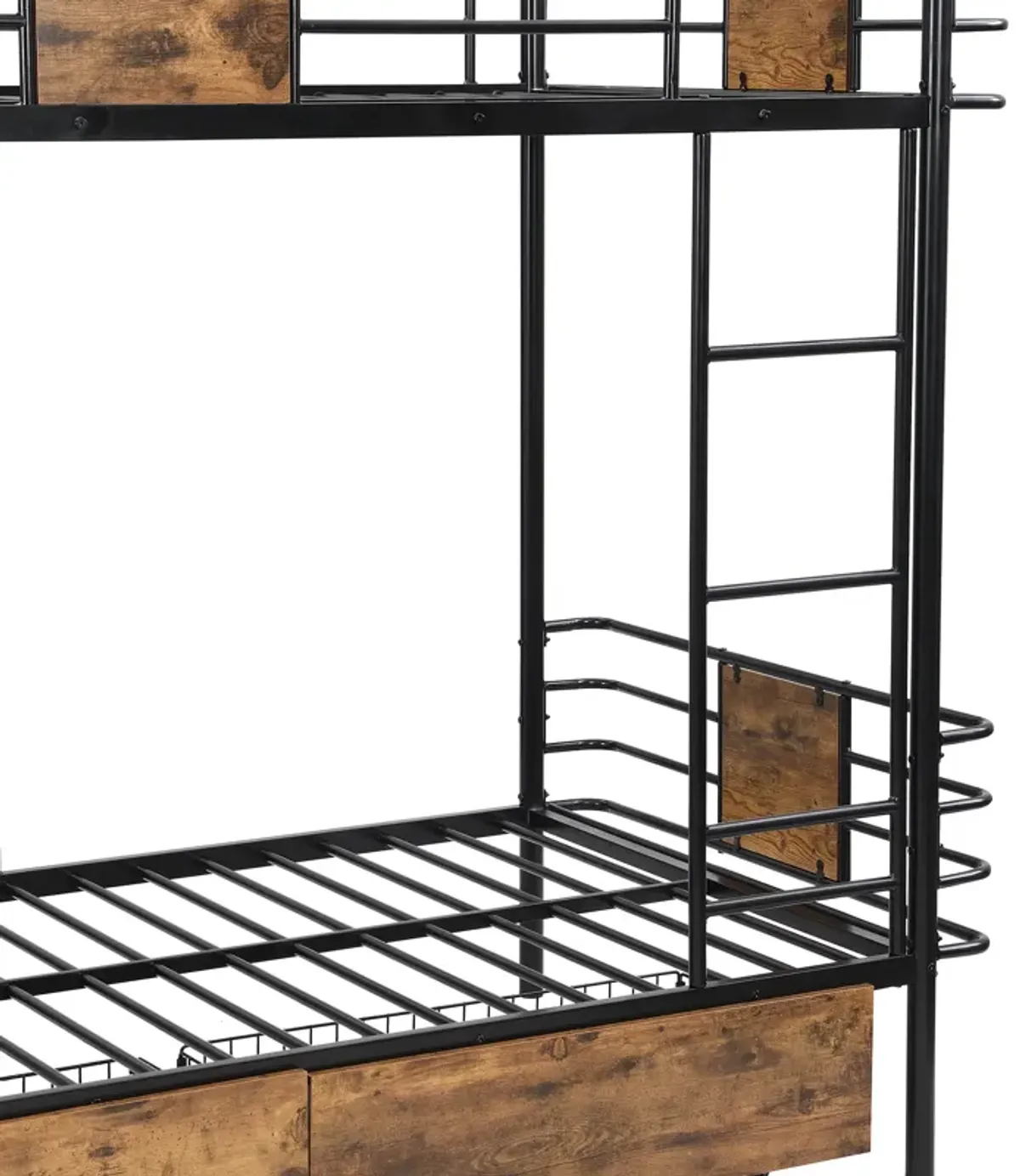 Merax Metal Frame Bunk Bed with 2 Storage Drawers