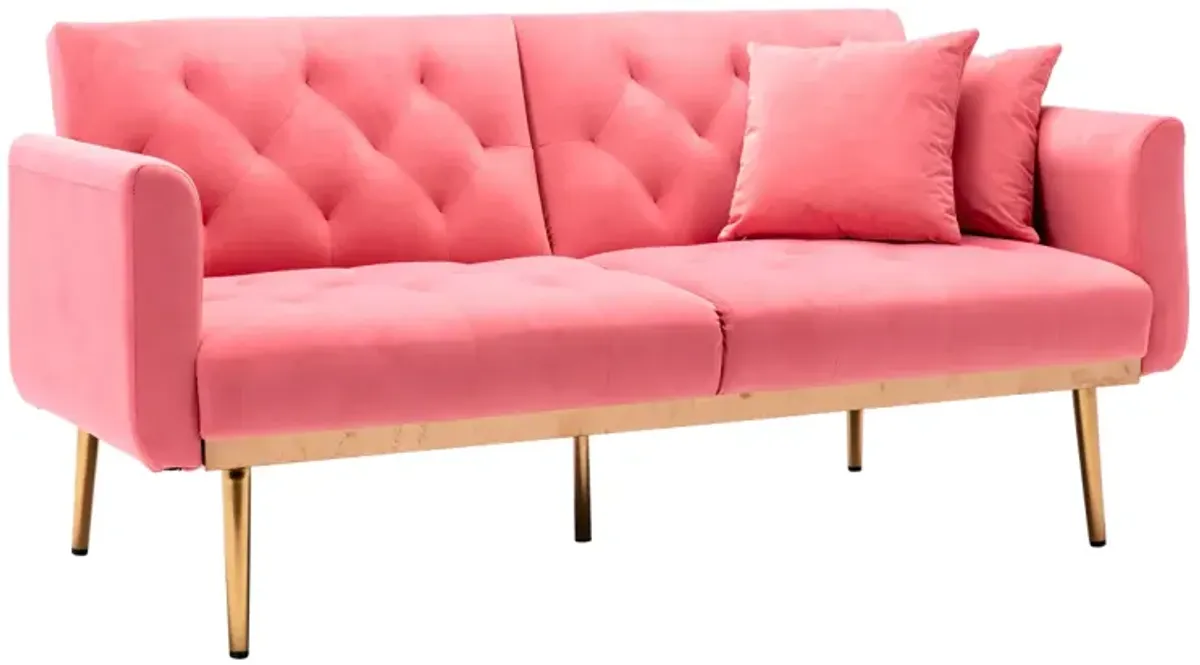 Velvet Sofa, Accent Sofa. Loveseat Sofa With Metal Feet