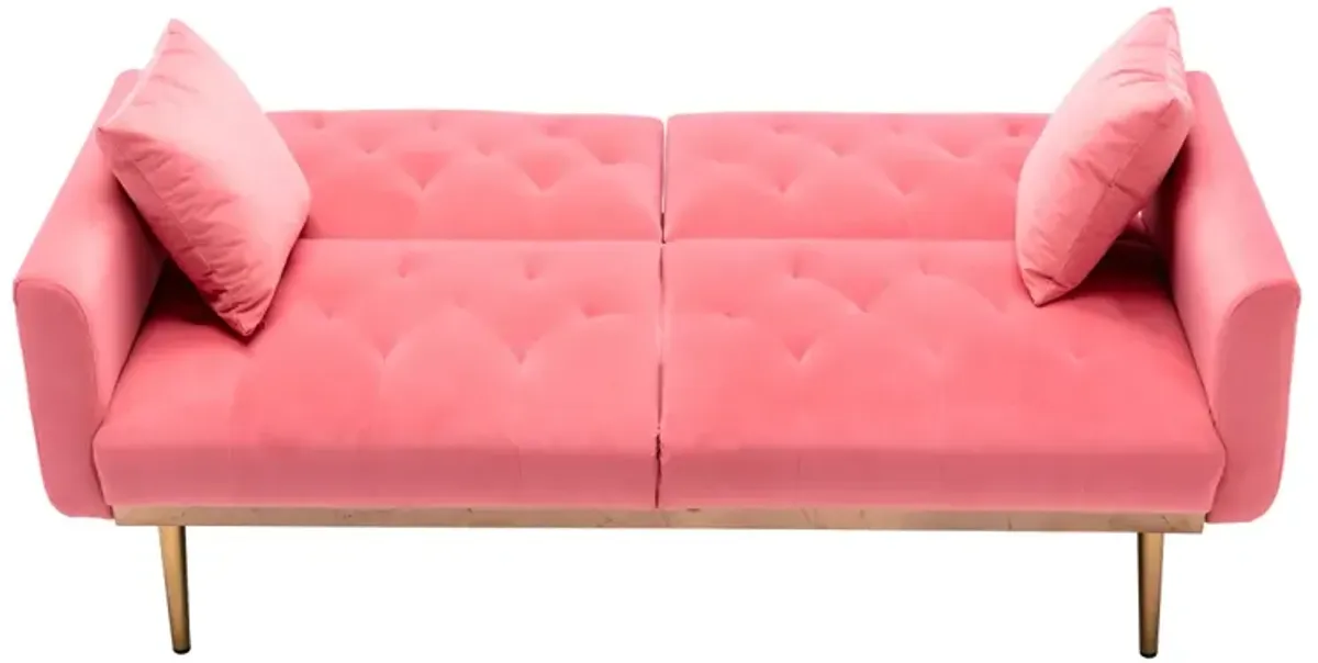 Velvet Sofa, Accent Sofa. Loveseat Sofa With Metal Feet