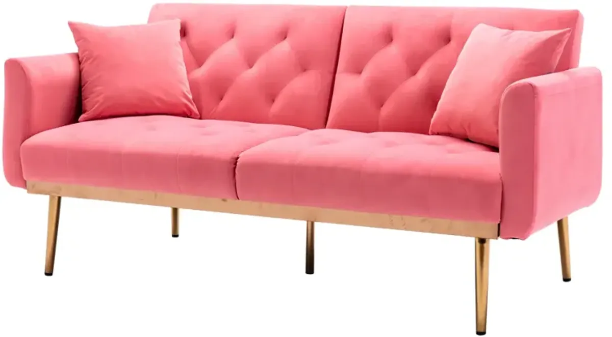 Velvet Sofa, Accent Sofa. Loveseat Sofa With Metal Feet