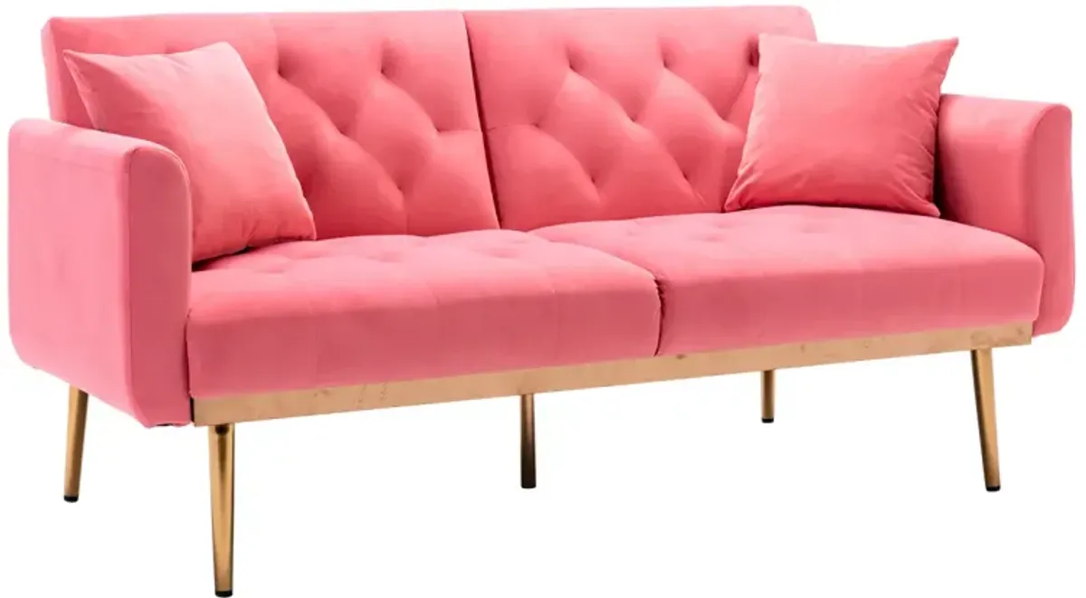 Velvet Sofa, Accent Sofa. Loveseat Sofa With Metal Feet