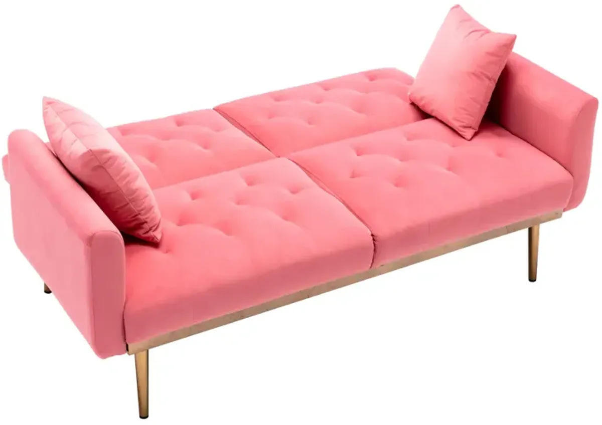 Velvet Sofa, Accent Sofa. Loveseat Sofa With Metal Feet